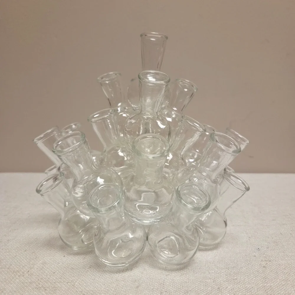 Clear Glass Multi Bud Vase Cluster Floral Centerpiece Propagation Station